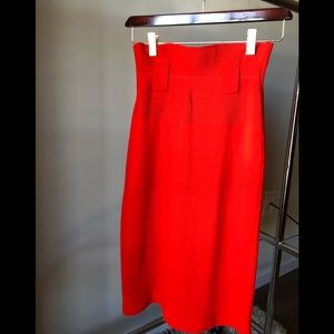 Vintage Vibrant Red Pencil Skirt Size Small